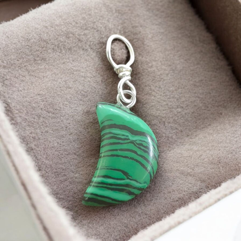 Malachite half moon pendant