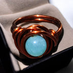 Aquamarine Copper Ring