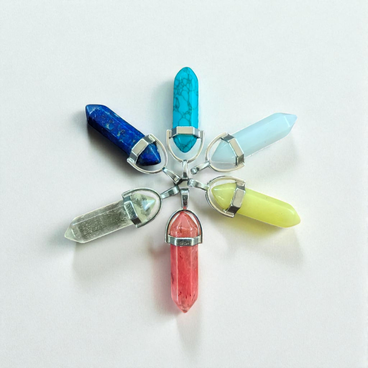 Crystal Hexagon pendant set