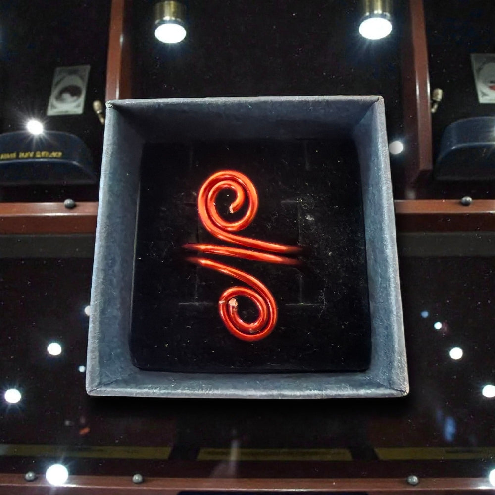 Double spiral copper ring