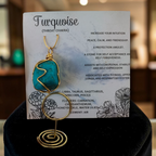 Copper wrapped Turquoise pendant (large)